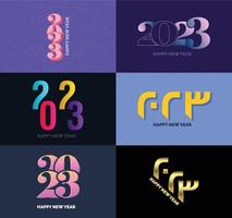 Big Set of 2023 Happy New Year logo text design 2023 number design template vector