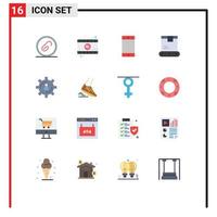 User Interface Pack of 16 Basic Flat Colors of person development mobile shipping factory Editable Pack of Creative Vector Design Elements