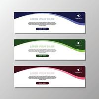 set of tricolor web banner vector templates
