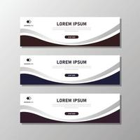 set of web banner template with dark abstract design vector