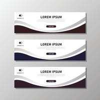 set of web banner template with dark abstract design vector