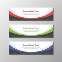 set of red green blue web banner vector template