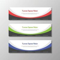 conjunto de plantilla de vector de banner web rojo verde azul