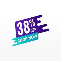 38 discount, Sales Vector badges for Labels, , Stickers, Banners, Tags, Web Stickers, New offer. Discount origami sign banner.