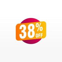 38 discount, Sales Vector badges for Labels, , Stickers, Banners, Tags, Web Stickers, New offer. Discount origami sign banner.