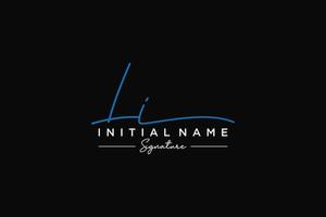 Initial LI signature logo template vector. Hand drawn Calligraphy lettering Vector illustration.