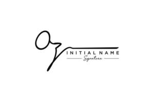 Initial OZ signature logo template vector. Hand drawn Calligraphy lettering Vector illustration.