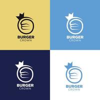 burger minimal simple logo design brand identity vector