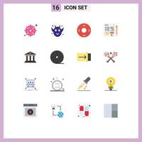 16 Flat Color concept for Websites Mobile and Apps business education cosmos pencil file Editable Pack of Creative Vector Design Elements