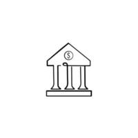 Bank Line Style Icon Design vector