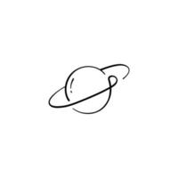 diseño de icono de estilo de línea de planeta saturno vector