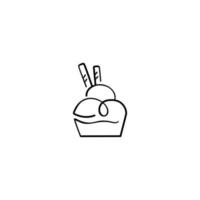 Sundae Line Style Icon Design vector