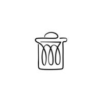 Trash Can Line Style Icon Design vector