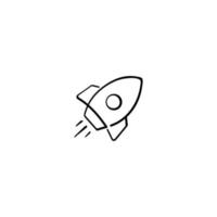 Rocket Line Style Icon Design vector