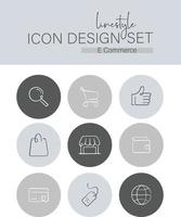 Linestyle Icon Design Set E Commerce vector