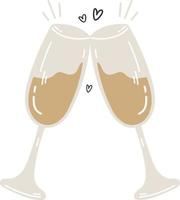 Champagne toast illustration vector