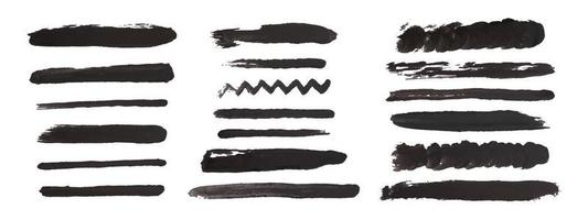 Brushes. Brush strokes templates. Vector paintbrush set. Grunge design elements. Vector illustration