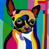 Abstract Cubist Geometric Chihuahua Portrait