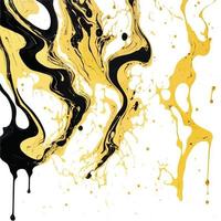 Black and Gold Alcohol Ink Marble Texture vector