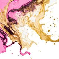 Pink Gold Alcohol Ink Smoke Splash vector