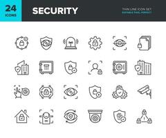 Security vector line icon set. Privacy and home protection icon collection. Private property security symbols. Editable pixel perfect