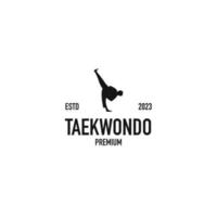 Taekwondo martial logo design vector illustration