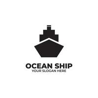 Ship or sailboat for marine company brand logo design vector template illustration