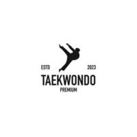 Taekwondo martial logo design vector illustration