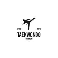 Taekwondo martial logo design vector illustration