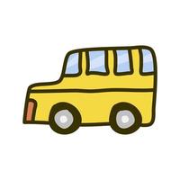School bus illustration. Cute cartoon style for kids. Editable file format. vector