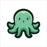 lindo, pulpo, vector, ilustración vector