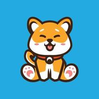 Cute shiba inu dog siting vector