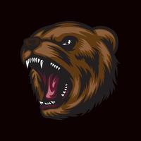 Angry head bear vector illustration