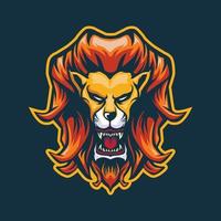 Angry lion head mascot vector illustration