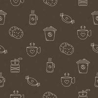 Coffee items, seamless pattern vector