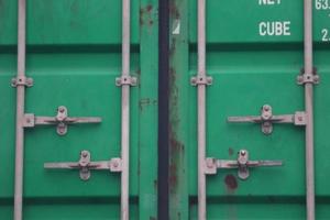 Back view of the container in green. photo