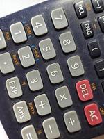 Close up photo of the buttons in the scientific calculator.