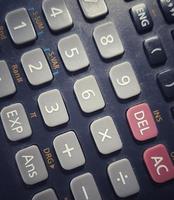 Close up photo of the buttons in the scientific calculator.