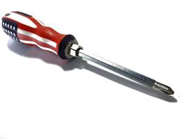 Isolated white photo of a steel screwdriver