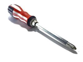 Isolated white photo of a steel screwdriver