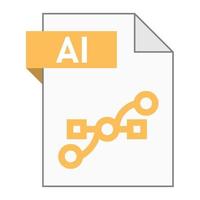 Modern flat design of AI file icon for web vector