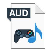 Modern flat design of AUD file icon for web vector