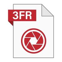 diseño plano moderno del icono de archivo 3fr para web vector