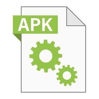 diseño plano moderno del icono de archivo apk para web vector