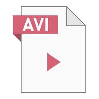 diseño plano moderno del icono de archivo avi para web vector