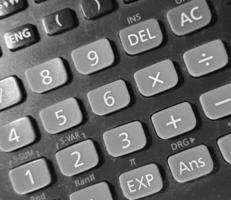 Close up photo of the buttons in the scientific calculator.