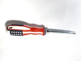 Isolated white photo of a steel screwdriver