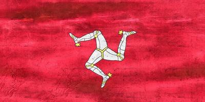 3D-Illustration of a Isle of Man flag - realistic waving fabric flag photo