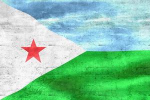 Djibouti flag - realistic waving fabric flag photo