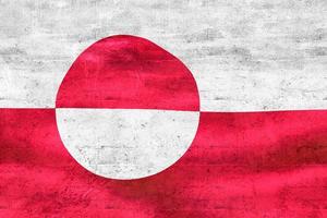 bandera de groenlandia - bandera de tela ondeante realista foto